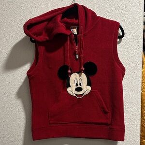 Mickey Unlimited Red Sleeveless Vest Hoodie
